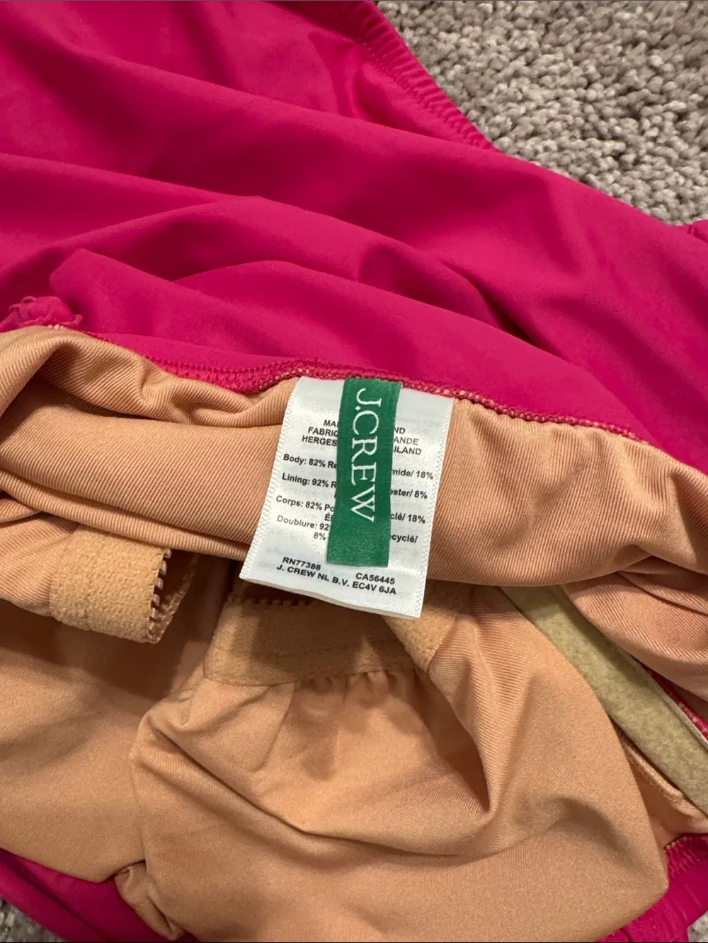 J. Crew Fuchsia Ruched One-Piece Swimsuit